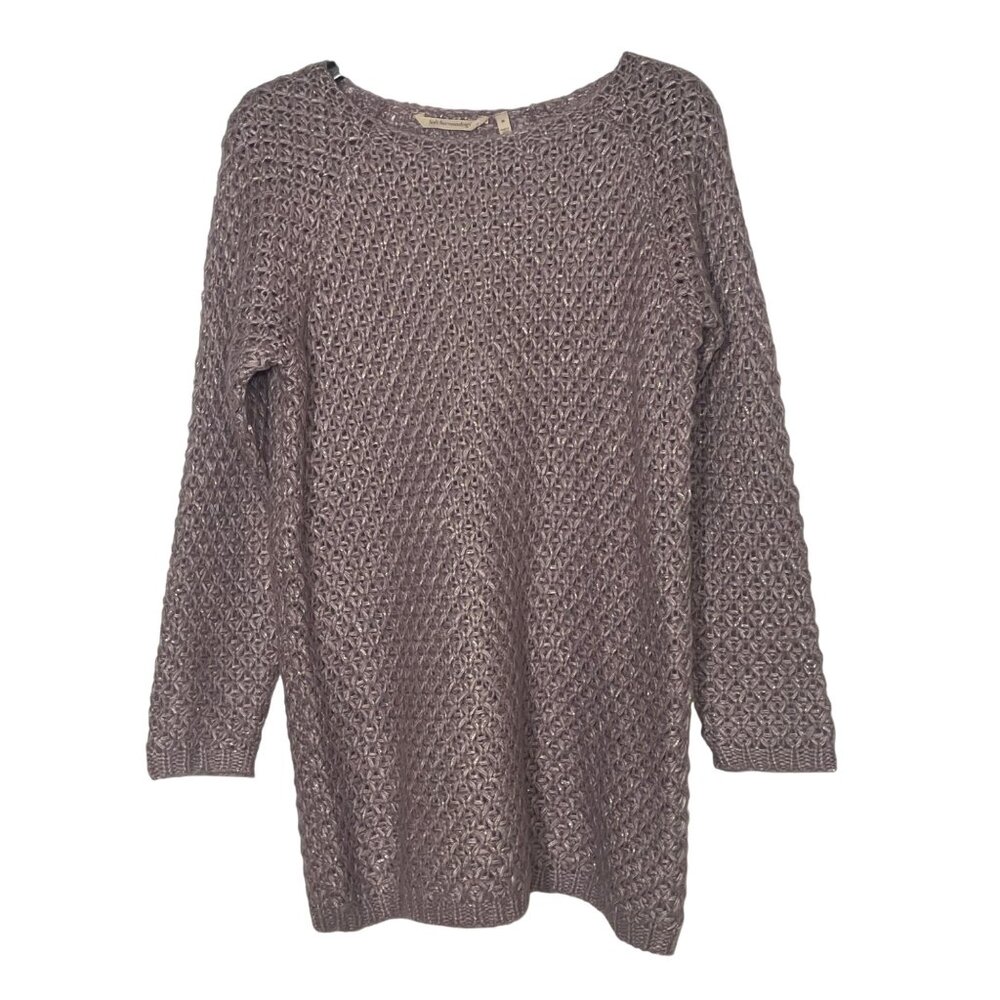 Soft Surroundings Metallic Loose Knit Pullover Sweater Sz MED Mohair Blend